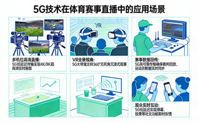5G技术在体育赛事直播中的应用场景示意图